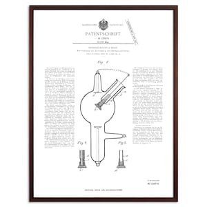 German X-Ray Tube Patent Print 1901 - Imperial Engineering Blueprint - Industrial Wall Art - Scientific Gift - Black and White Poster