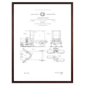 道路清掃機 1909年特許図面、スイス製ビンテージ設計図、ビンテージエンジニアポスター、歴史的な機械壁アート