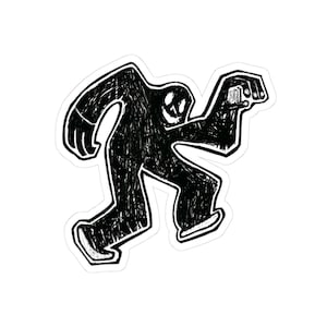Mysterious Spooky Character Kiss-Cut Stickers, Black Silhouette Decals for Laptops, Water Bottles, Notebooks, Unique Gifts, Halloween Decor