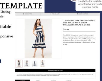 Easy-Template 2025 EBay Template – 100% Mobile Optimized, Responsive, SEO Ready – Teal Design, Made In Germany