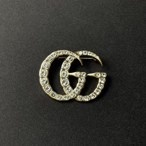 Vintage Wonderful Brooch Gucci Gold Tone With Stones Rare Item