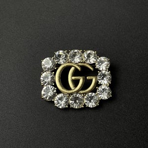 Vintage Wonderful Brooch Gucci Gold Tone With Stones Rare Item