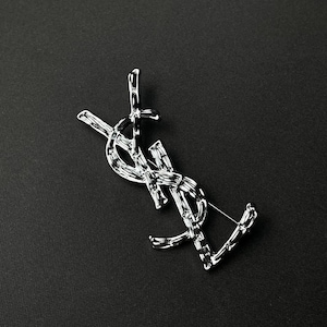 Vintage Wonderful Brooch Yves Saint Laurent Silver Tone Rare Item