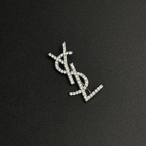 Vintage Wonderful Brooch Yves Saint Laurent Silver Tone With Stones Rare Item
