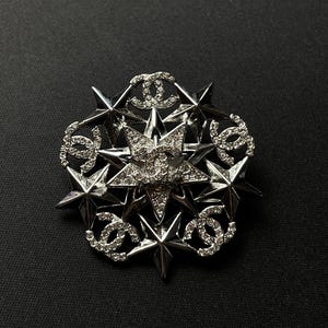 Vintage Wonderful Brooch Chanel Silver With Stones Rare Item