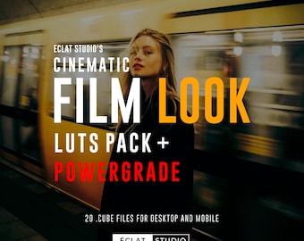 20 Cinematic Film Look LUTs with Powergrade: Professional Color Grading Luts (.CUBE Format)