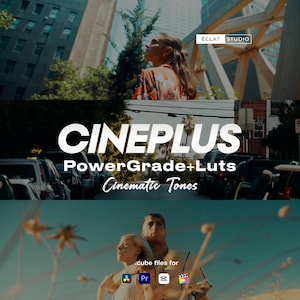 CinePlus LUTs PowerGrade Pack - 15 Cinematic Color Grades for DaVinci Resolve, Premiere Pro & Final Cut Pro