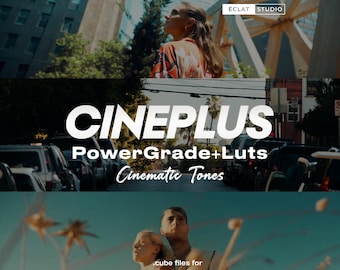 CinePlus LUTs PowerGrade Pack - 15 Cinematic Color Grades for DaVinci Resolve, Premiere Pro & Final Cut Pro