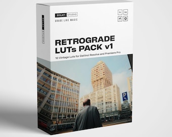 Retrograde V1 LUT Pack – 10 Vintage Film LUTs for DaVinci Resolve | Cinematic .CUBE Files