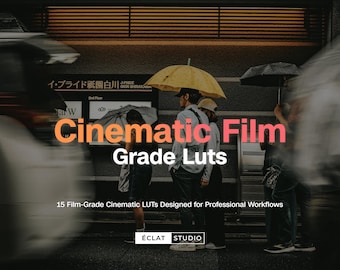 15 Cinematic Film Grade LUTs | Professional Movie Color Grading, High-End Film Aesthetic DaVinci Resolve