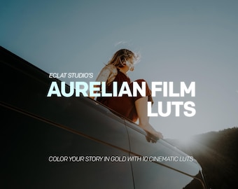 10 Aurelian Film LUTs for Video Editing | Golden Hour Aesthetic, Warm Cinematic Film Tones DaVinci Resolve, FCPX & Desktop