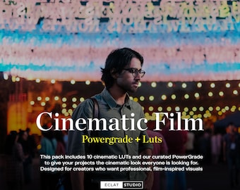 Cinematic Film PowerGrade and 10 Curated Luts for DaVinci Resolve