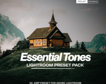 20 Essential Tones Lightroom Presets for Desktop | Professional .XMP Photo Filters for Portraits, Landscape, Street & Cinematic Photography