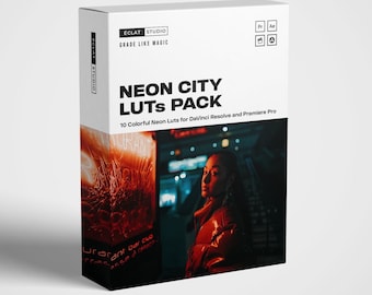 NeonCity – 10 kinoreife LUTs für DaVinci ReSolve | Neonlichter, Urban Night, futuristisch