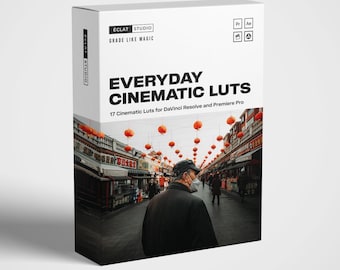 Everyday Cinematic LUTs – 17 .CUBE Files for Film-Look Video Editing (DVR, Premiere, FCP & Mobile)