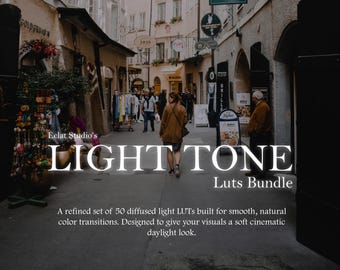 50 Light Tone Cinematic LUTs Bundle | Professional Bright & Airy Grading