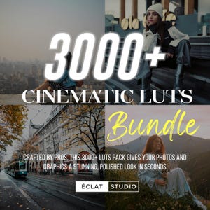 3000+ Ultimative LUTs bündeln | Kinematische LUTs für DaVinci Relösung, Premiere Pro, Final Cut und Mobile | Video Filter & Color Grading
