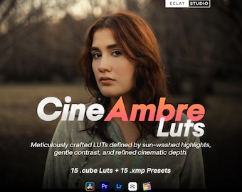 CineAmbre LUTs & Presets - Warm Cinematic Color Grading for DaVinci Resolve, Premiere Pro, Lightroom- Photoshop
