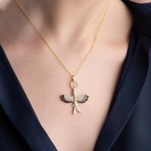 Mythical Fire Bird Necklace, Phoenix Pendant, Guardian Bird Necklace, Protection Simurgh Pendant, Good Luck Pendant, Bridesmaid Gift For Her