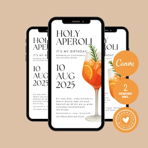 Convite digital de aniversário coquetéis laranja | Cartão eletrônico de aniversário para Whatsapp | Festa no jardim | Coquetel | Verão | Santo Aperol
