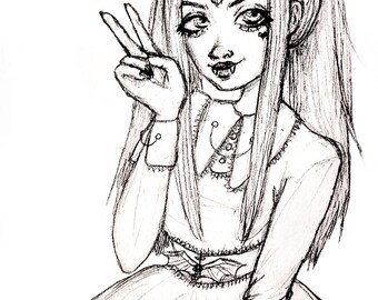 Vampire Monster Girl Print
