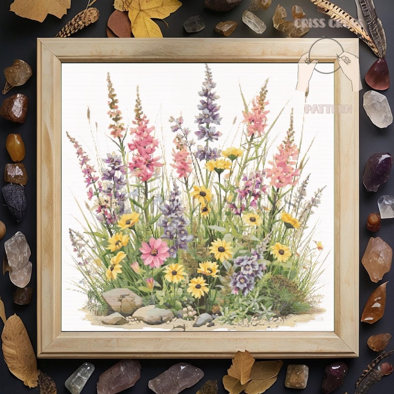 Vibrant Botanical Embroidery Cross Stitch Pattern PDF, Flower Gift ...