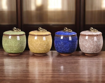 Mini Airtight Storage Jar – Chinese Ceramic Canister for Sugar, Coffee, Tea & Kitchen Organization
