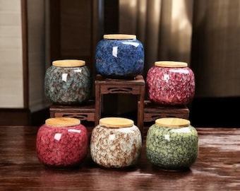 Mini Ceramic Storage Jar – Airtight, Moisture-Proof Box for Tea, Coffee, Candies & Essentials