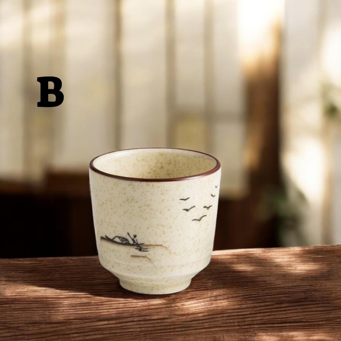 Japanese Hand-painted Ceramic Tea Cup | Retro Underglaze Sake ...