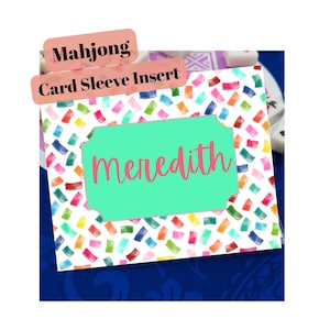 Editable Mahjong Name Card | Printable Sleeve Insert (Digital Download)