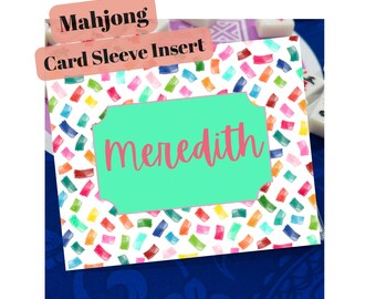 Editable Mahjong Name Card | Printable Sleeve Insert (Digital Download)