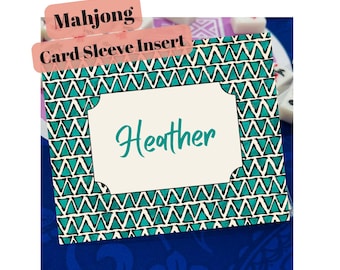 Editable Mahjong Name Card Insert | NMJL Large Size Template (Digital Download)