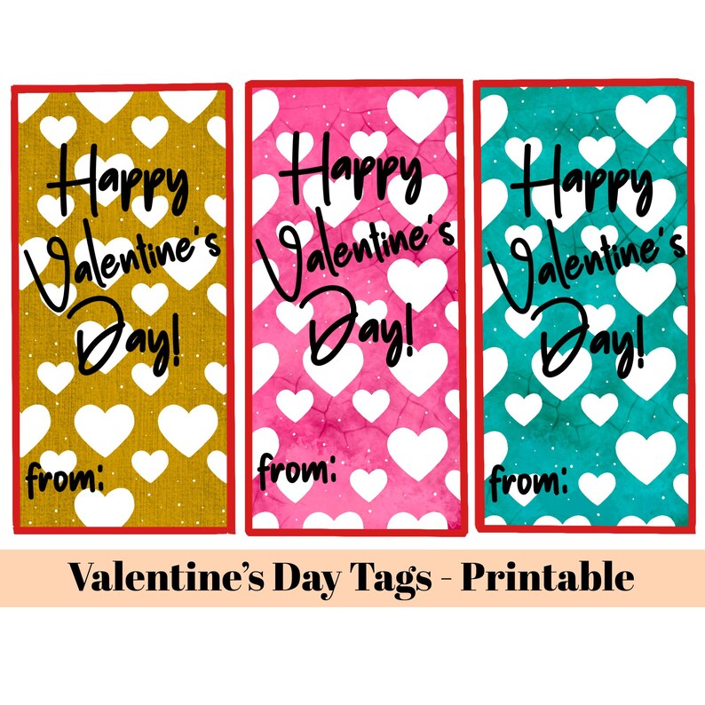 Heart Valentine Gift Tags | Kids Classroom Printable (PDF) - Etsy