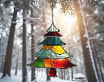 Handgemachte Glasmalerei-Weihnachtsbaumverzierung - Feiertagsdekor