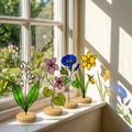 Stained Glass Birth Month Flower, Personalized Birthday Gift for Her, Handmade Window Gift for Mom, Wife, Birthday Floral Sun Catcher Decor product logo