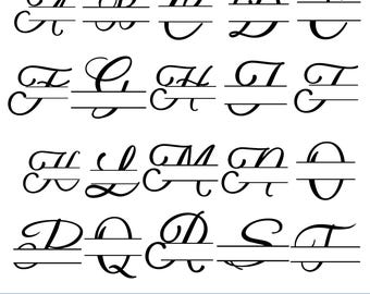 Split Monogram SVG Alphabet: 26 Letter Designs (Digital Download)