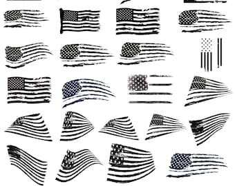 Distressed American Flag SVG Bundle: Patriotic Designs (Digital Download