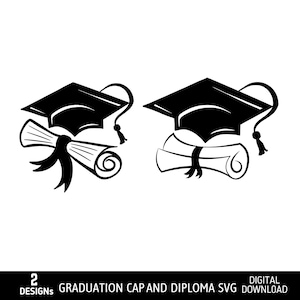 Graduation Cap Svg, Graduation Cap And Diploma Svg, Graduation 2025 Svg, Graduation Hat Svg, Class Of 2025 Svg, Graduation, Digital Download