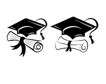 Graduation Cap SVG Bundle: Class of 2025, Diploma, Hat (Digital Download