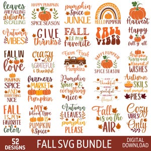 Fall Svg Bundle, Ultimate Fall Svg, Fall Round Sign Svg, Fall Sign Svg, Autumn Svg, Halloween Svg Files, Thanksgiving Svg, Digital Download