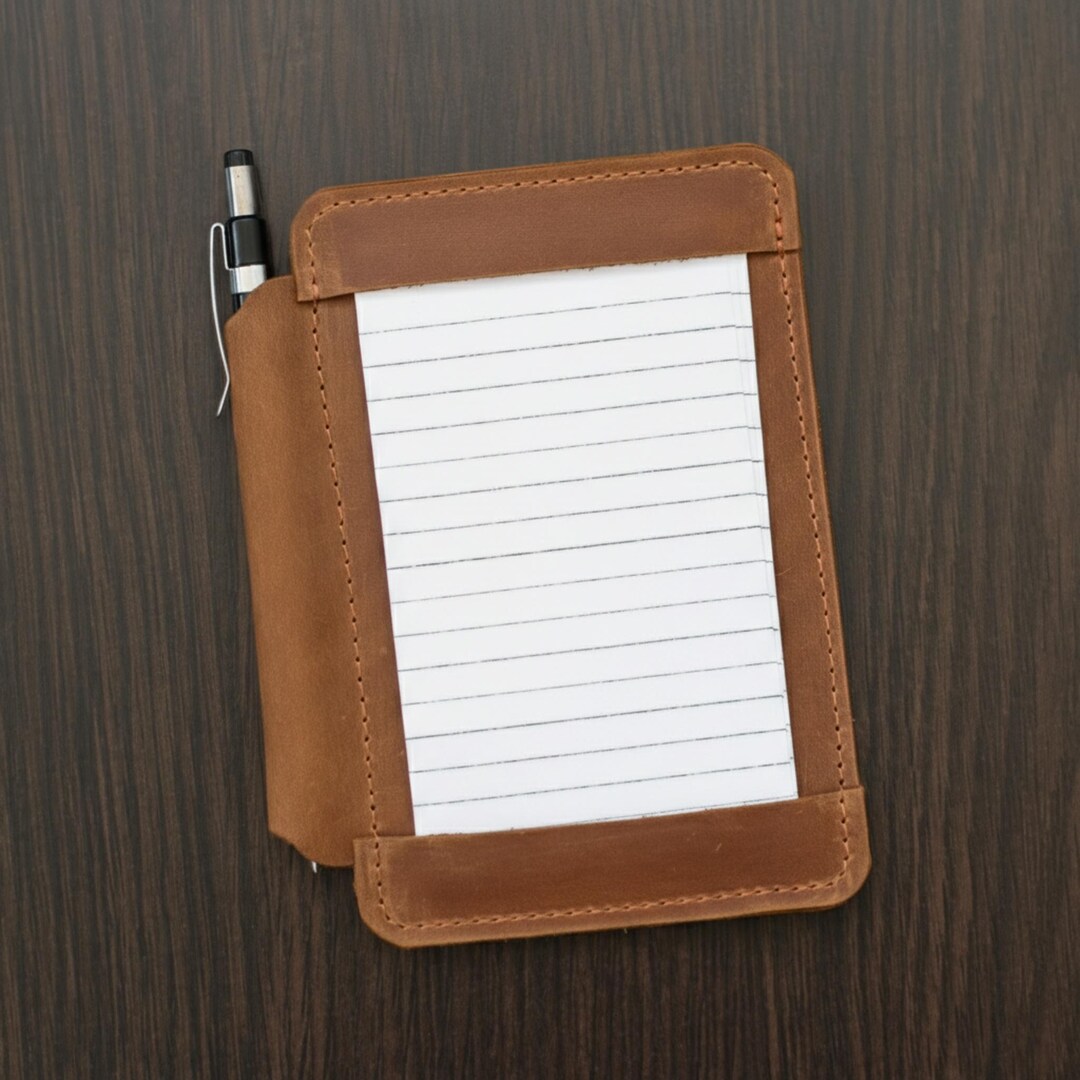 Leather Notepad Holder, Leather Notepad Cover, Custom Leather Notepad ...