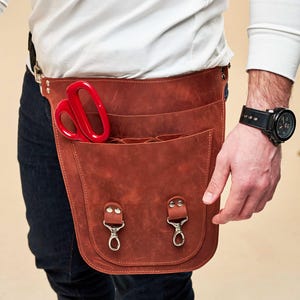 Leather garden belt, Leather tool belt, Tool bag belt, Leather tool pouch, Garden tool bag, Florist tool belt, Gift for florist