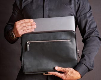 Leather macbook air 15 sleeve, Custom leather macbook case, Macbook leather cover, Personalized macbook sleeve, Macbook air 2025 case