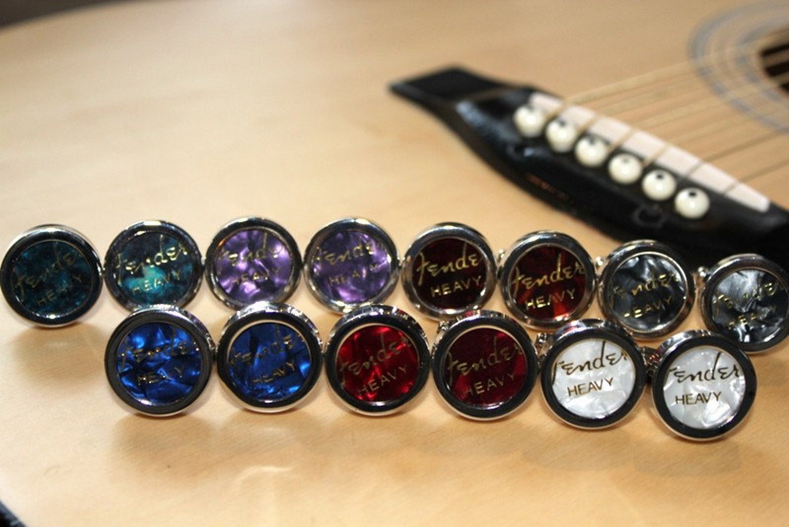 Blue Guitar Pick Custom Cuff Links Medium Multiple Colors Etsy