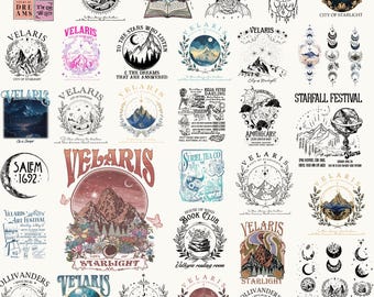 Más de 40 paquetes PNG de ACOTAR Velaris, Velaris Ciudad de la Luz Estelar, PNG de libros, Corte de los Sueños, Merchandising de SJM, La Corte Nocturna, Fan de Rhysand