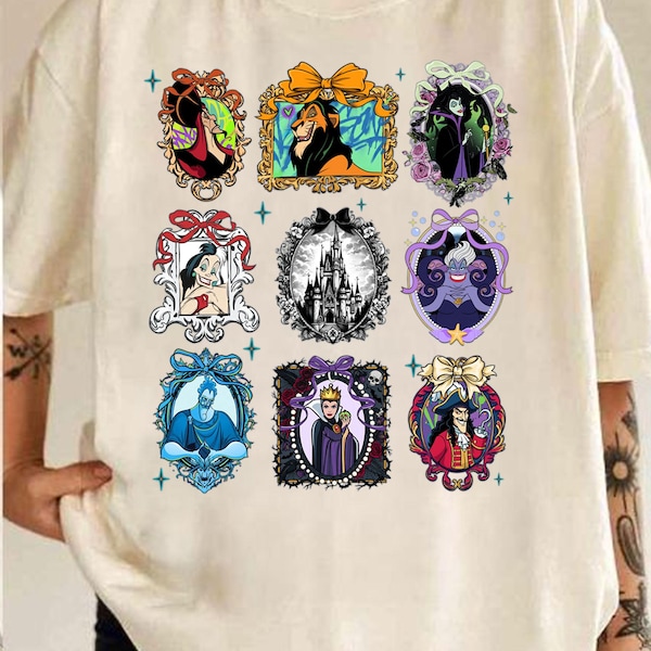 Disney Villains Coquette Bow PNG Bundle, Bad Witches Club Mirror Frame Digital Download, Maleficent Ursula Scar Hades,Disney Trip 2026 Shirt
