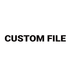 May include: Black text on a white background reads "CUSTOM FILE". The text is in a bold, sans-serif font, centered horizontally. The image is a simple, clean design.