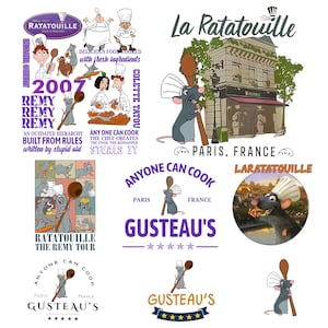 Disney Ratatouille png-bundel, iedereen kan koken png, Disney Remy png, shirt Mouse Chef, Epcot-shirt, Disney World-shirt, Disney Snack png