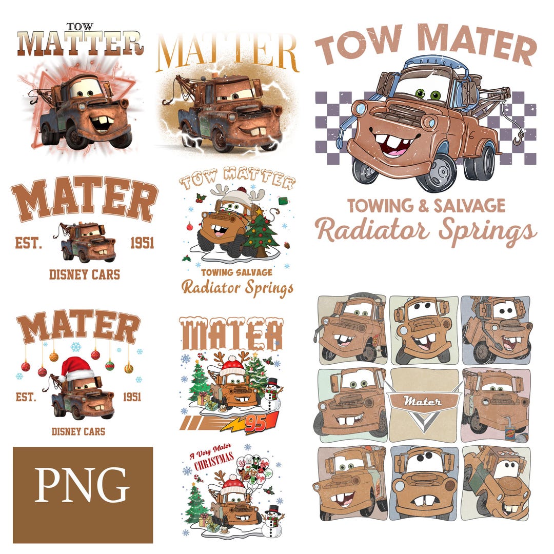 Tow Mater PNG Bundle, Tow Mater Christmas, Disney Cars Radiator Springs ...
