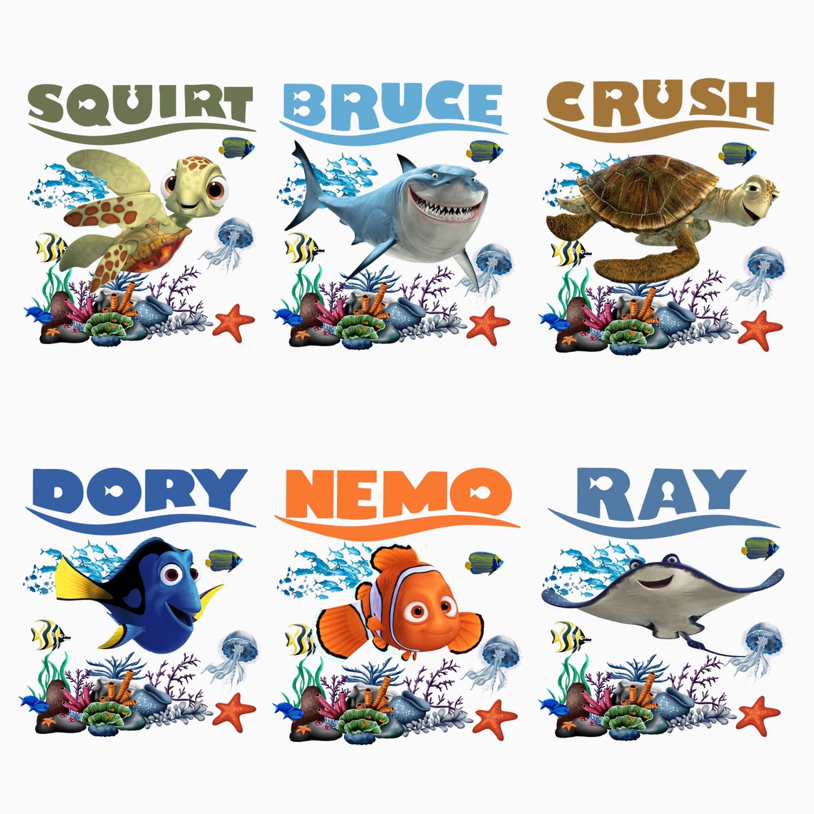 Finding Nemo Png Bundle, Disney Finding Nemo, Finding Nemo Characters ...